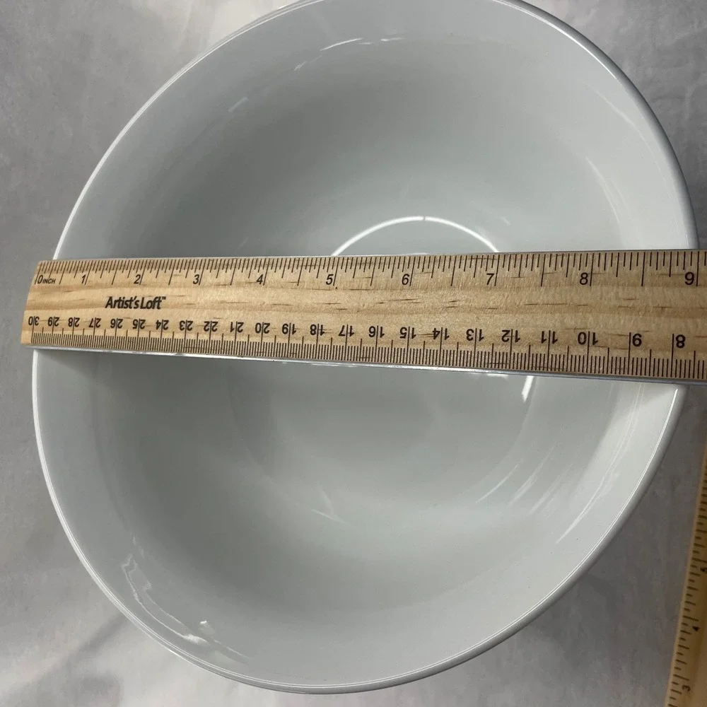 Threshold White Porcelain Pedestal Bowl Beaded Rim Footed Serving Centerpiece